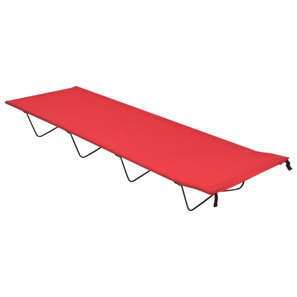 Campingseng 180x60x19 Cm Oxfordstof Og Stål Rød