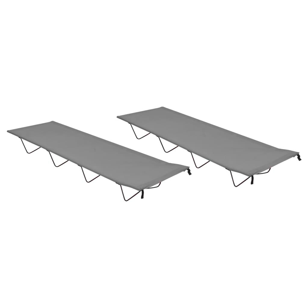 Campingsenge Stk 180x60x19 Cm Oxfordstof Og Stål Grå
