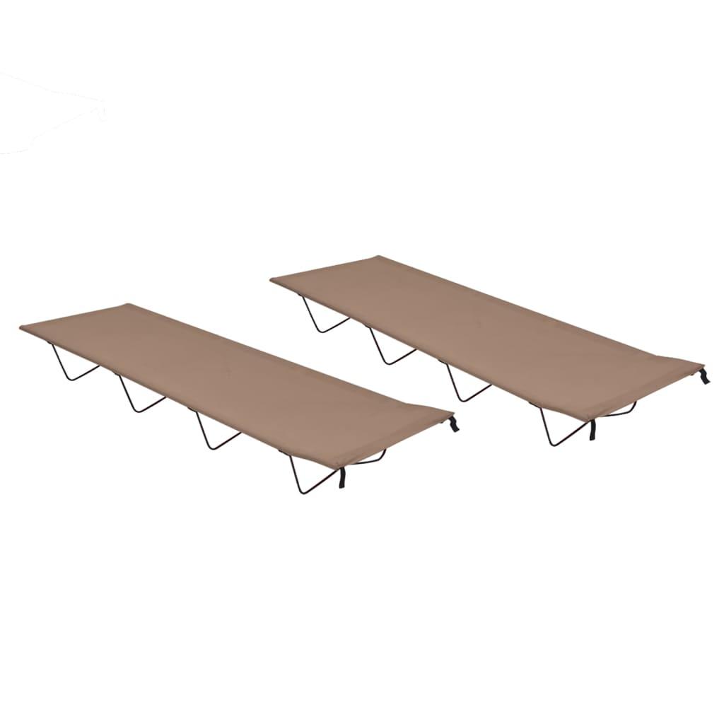 Campingsenge Stk 180x60x19 Cm Oxfordstof Og Stål Gråbrun