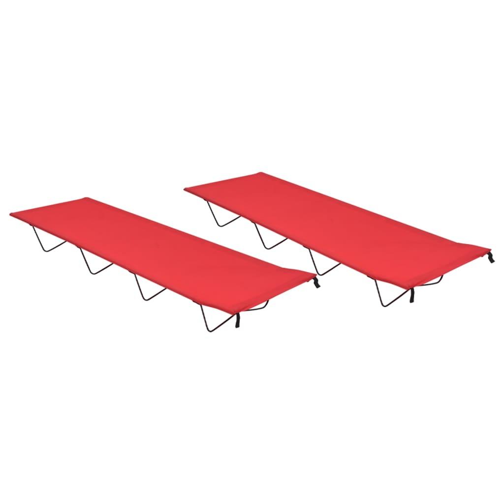 Campingsenge Stk 180x60x19 Cm Oxfordstof Og Stål Rød