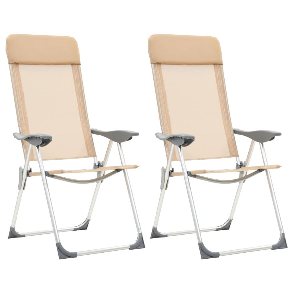 Foldbare Campingstole Stk Aluminium Cremefarvet