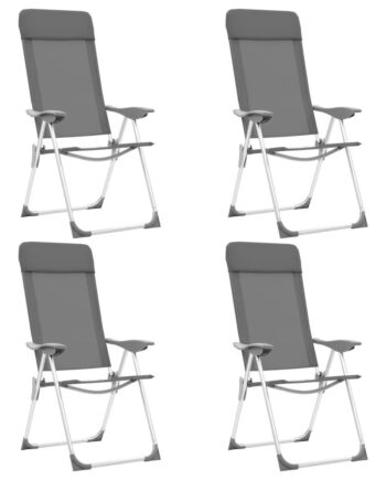 Foldbare Campingstole   Stk  Aluminium Grå