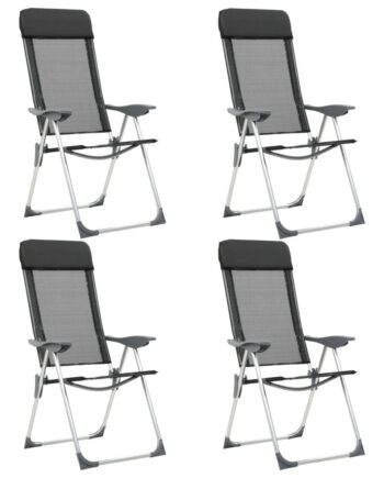 Foldbare Campingstole   Stk  Aluminium Sort