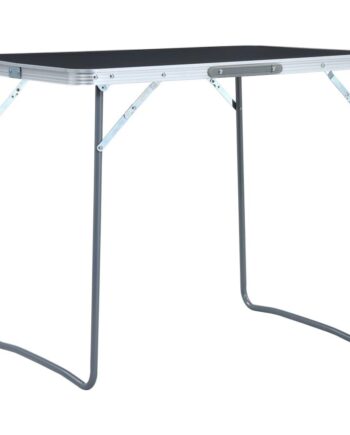 Foldbart Campingbord Med Metalstel 80   60 Cm Grå