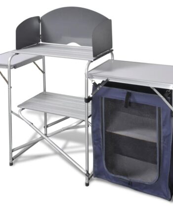 Foldbart Campingbord Med Skærm Aluminium