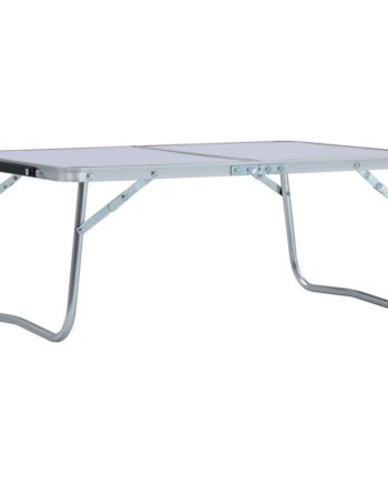Foldbart Campingbord 60   40 Cm Aluminium Hvid
