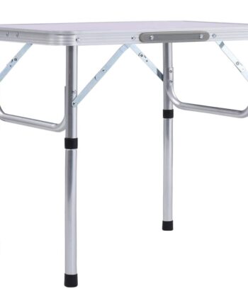 Foldbart Campingbord 60x45 Cm Aluminium Hvid