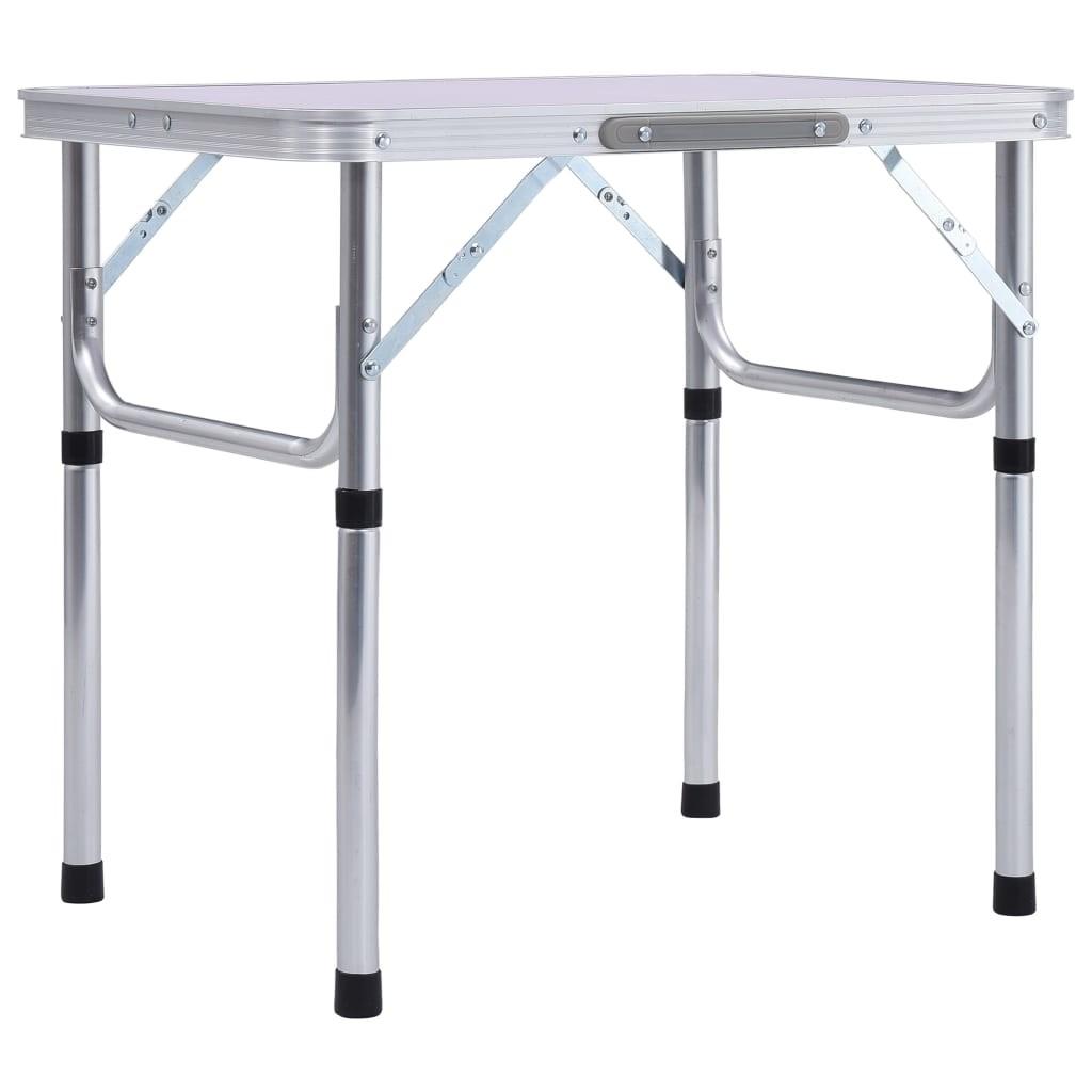 Foldbart Campingbord 60x45 Cm Aluminium Hvid