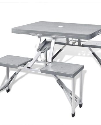 Foldbart Campingbordsæt Med   Taburetter   Aluminium Ekstra Let