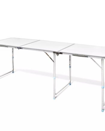 Sammenfoldeligt Højdejusterbart Camping Bord   Aluminium  180   60 Cm