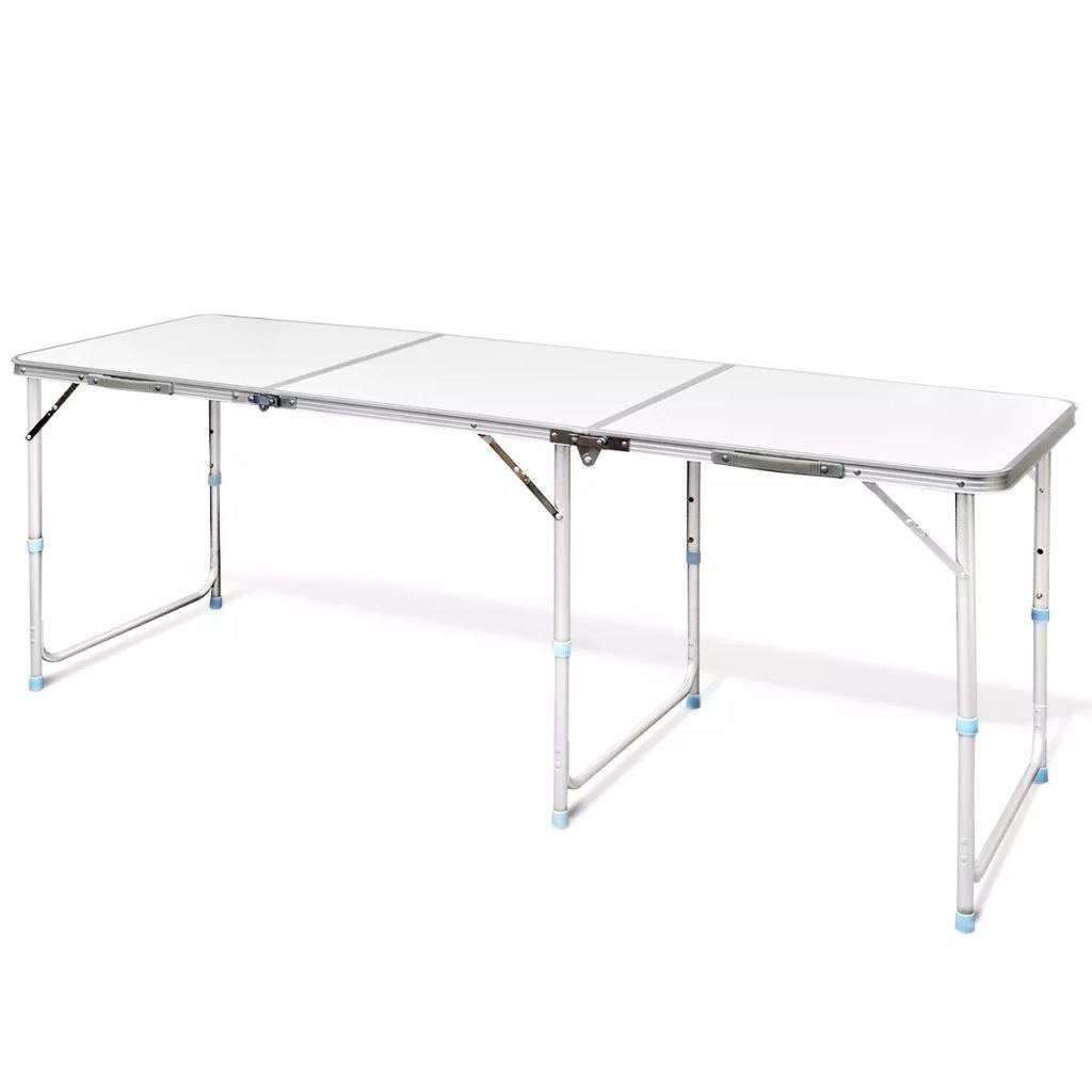 Sammenfoldeligt Højdejusterbart Camping Bord Aluminium 180 60 Cm