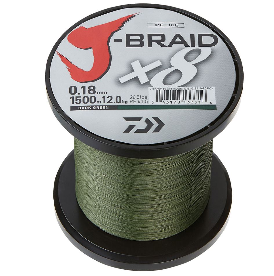 Daiwa -braid X8 Dark Green Påspoling 10mm