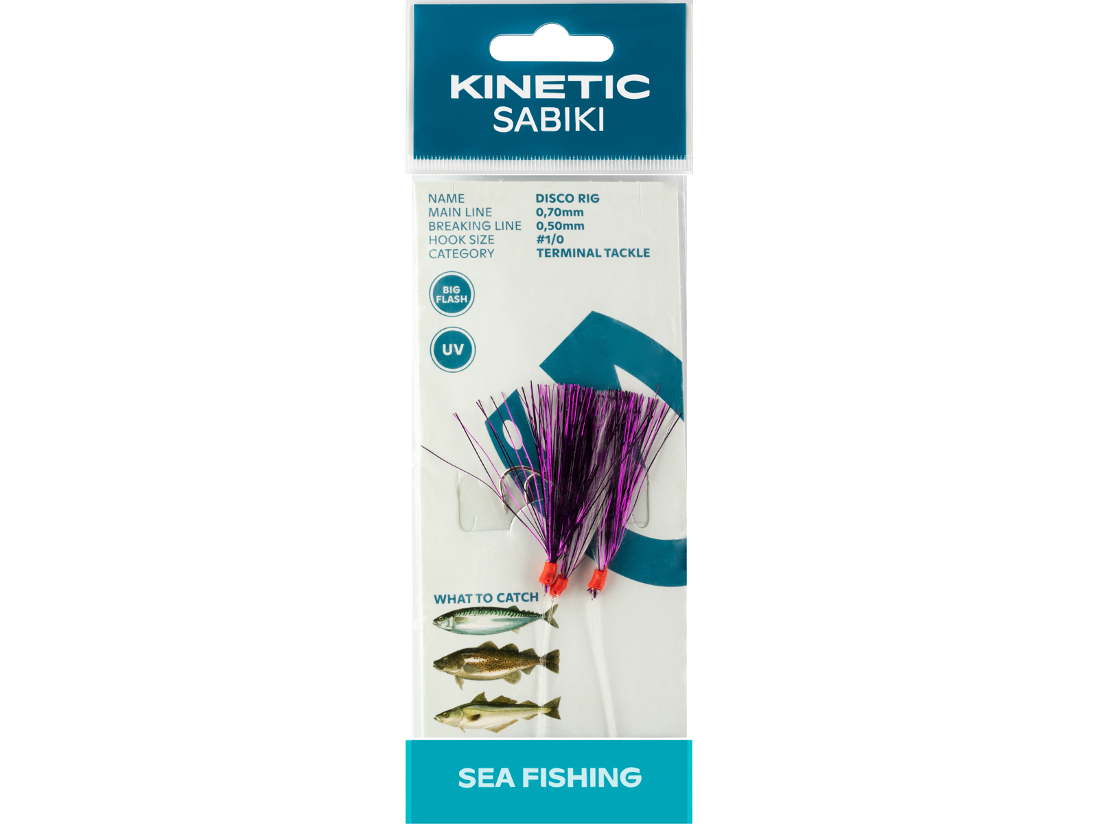 Kinetic Sabiki Disco Torsk Makrel Forfang      Pink White Flash