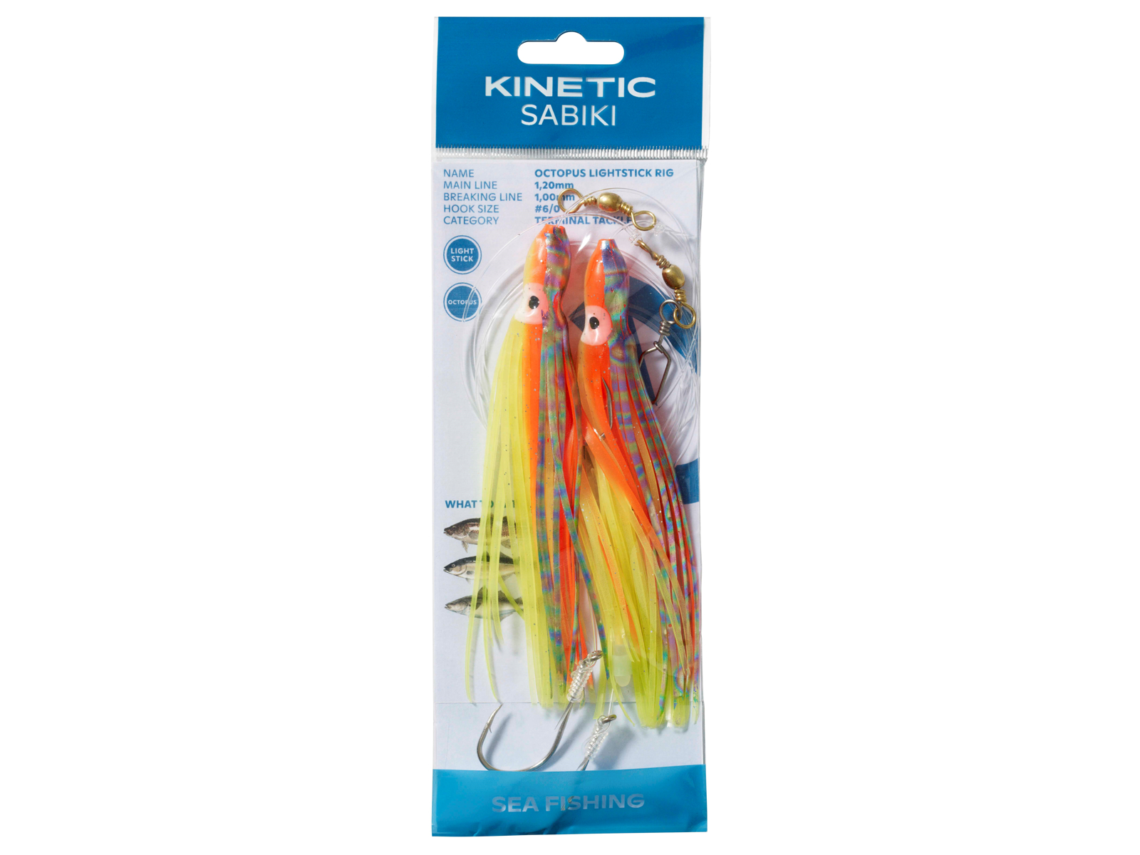 Kinetic Sabiki Octopus Lightstick Torskeforfang      Yellow Silver