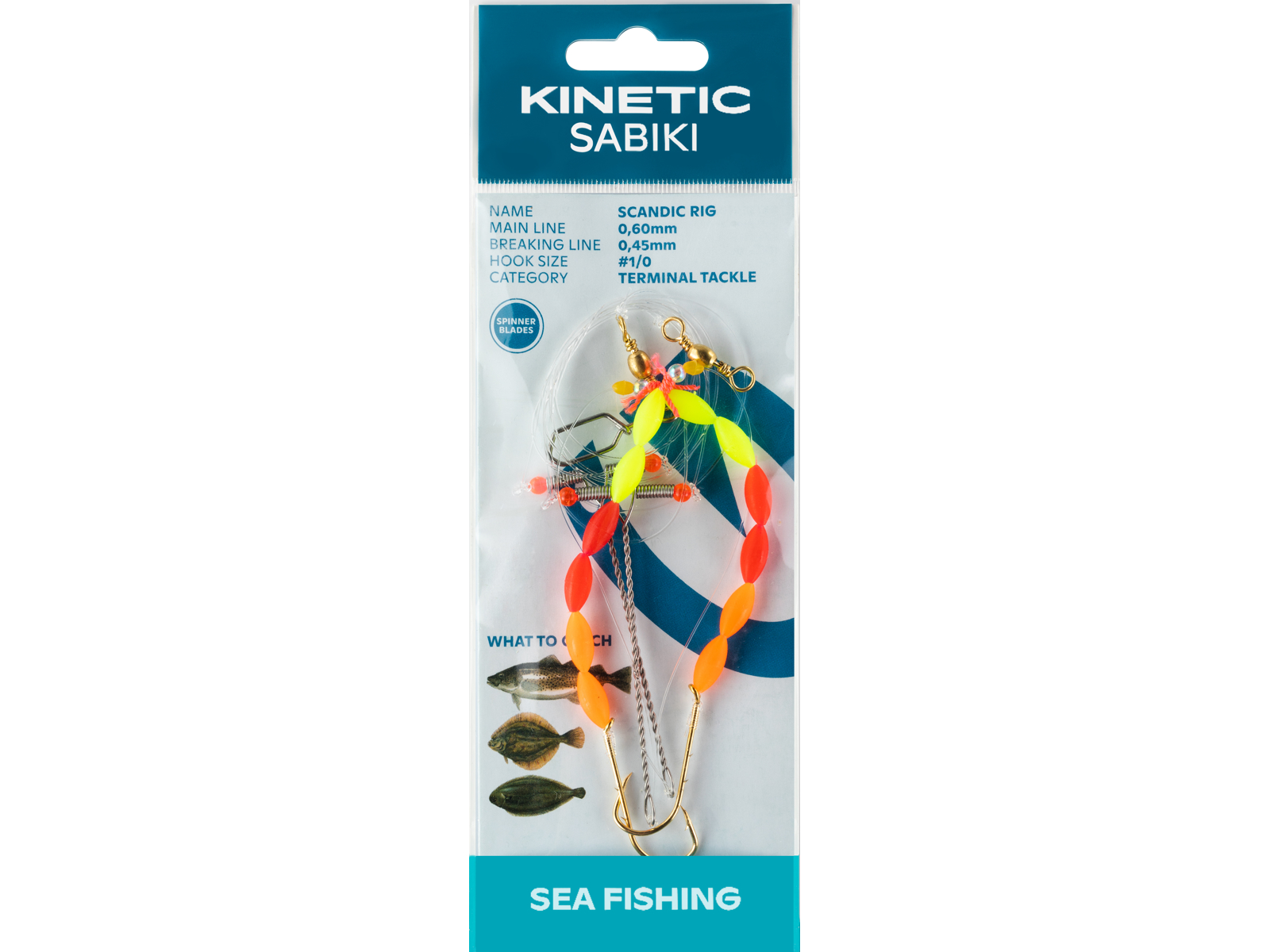 Kinetic Sabiki Scandic Fladfiskforfang      Yellow Red Orange