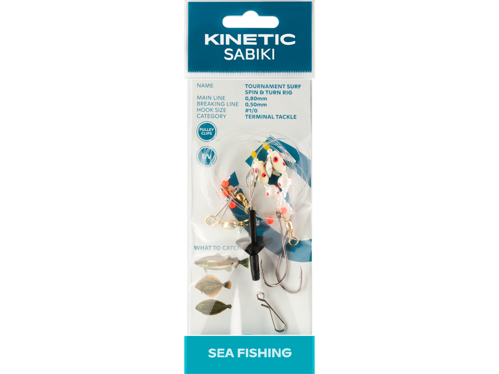 Kinetic Sabiki Tournament Surf Spin Turn Fladfiskforfang      Pearl