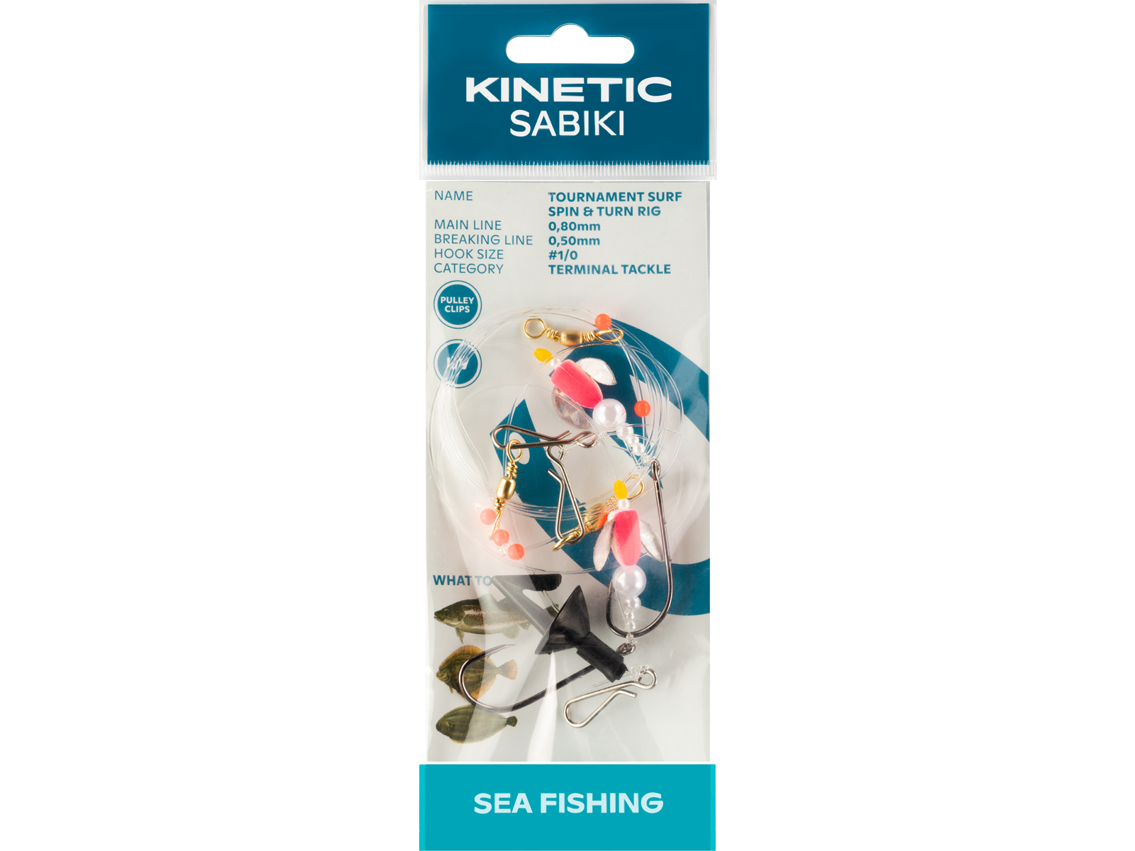 Kinetic Sabiki Tournament Surf Spin Turn Fladfiskforfang      Pink