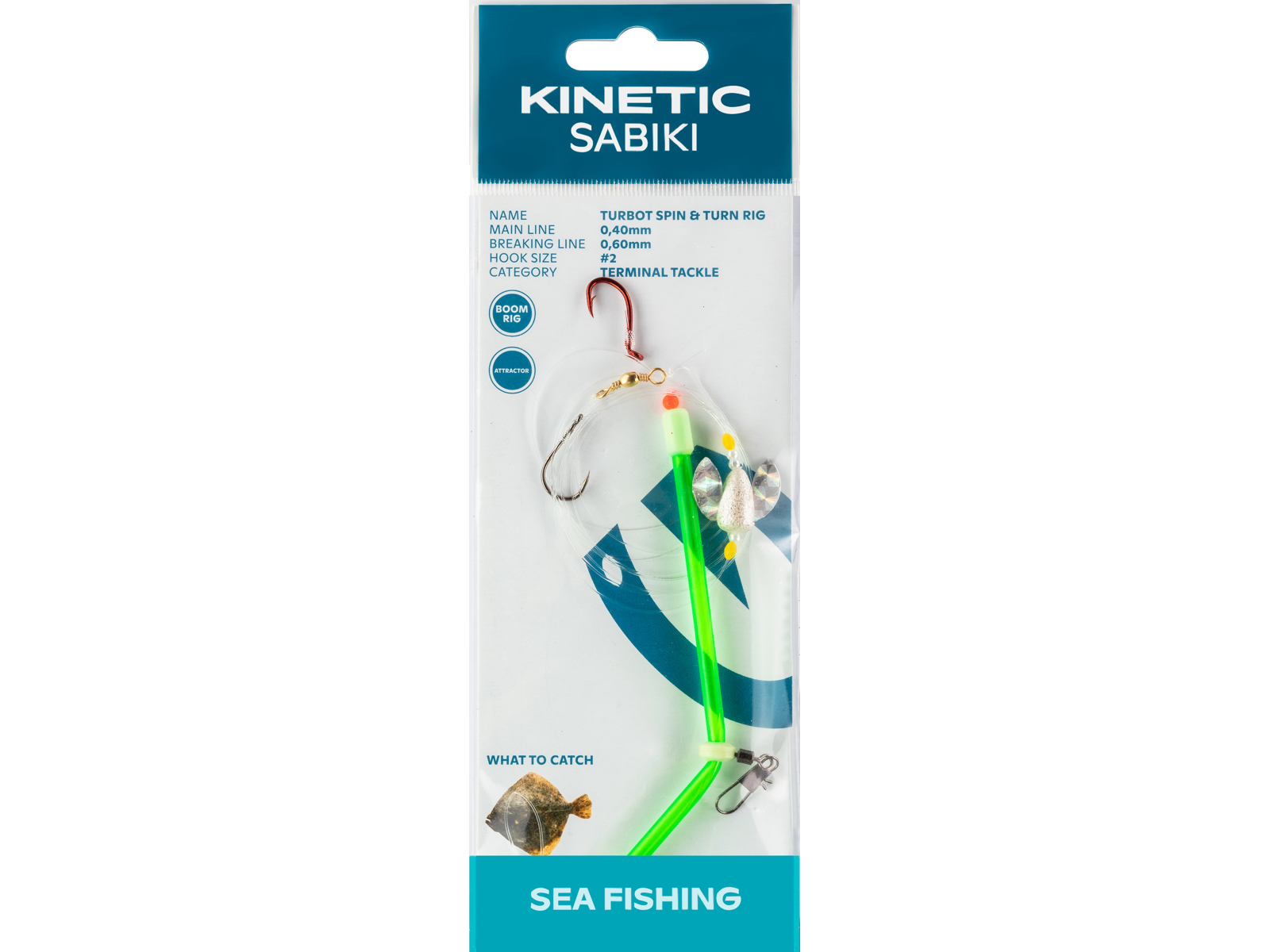 Kinetic Sabiki Turbot Pighvarforfang Spin Turn    Pearl Glitter