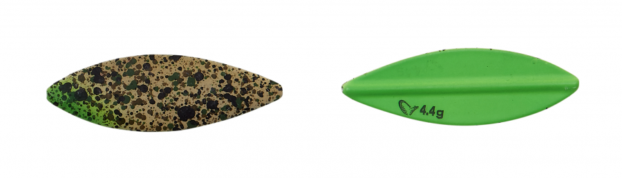 Lt Stickel Blade Rigged Sinking Pellet Gennemløbs Blink Pellet Uv Green   4g      Cm