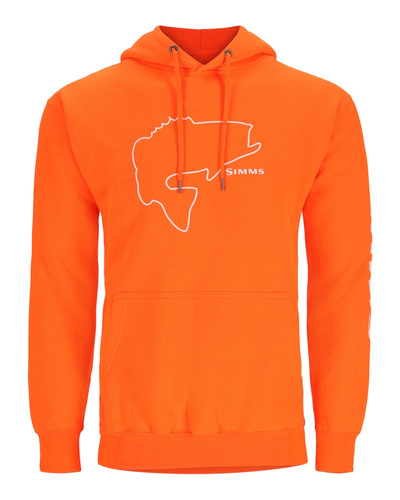 Simms Bass Outline Hoody Neon Orange Medium