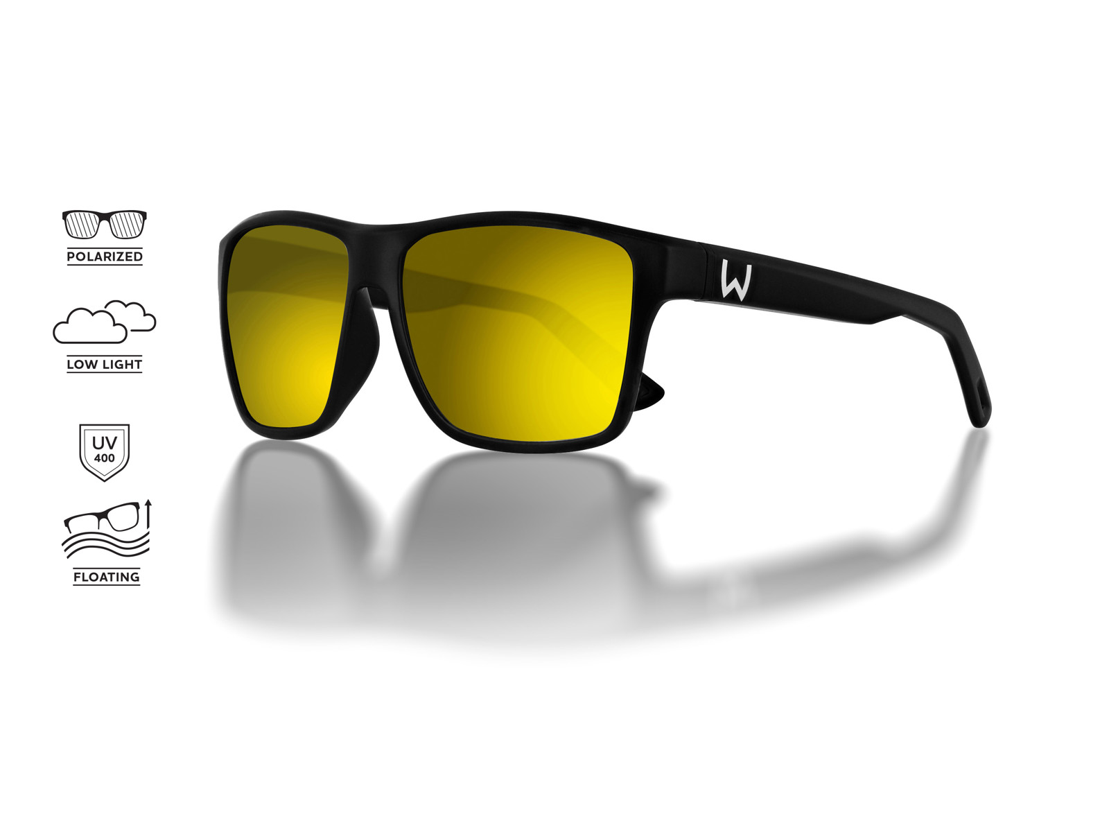 Westin W6 Street 200   Polarid Solbrille  W6 Street 200   Matte Black Yellow