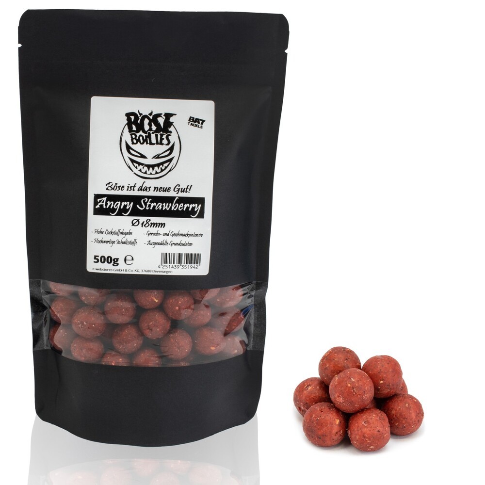 Bat-tackle Böse Boilies Angry Strawberry Boilies