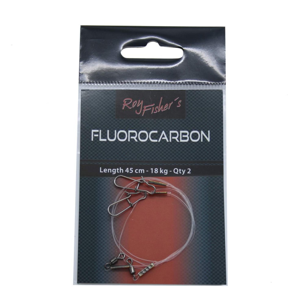 Roy Fishers Fluorocarbon Til Gedde Med Svirvel Og Karabinhage   92 Mm 45 Cm Svirvler