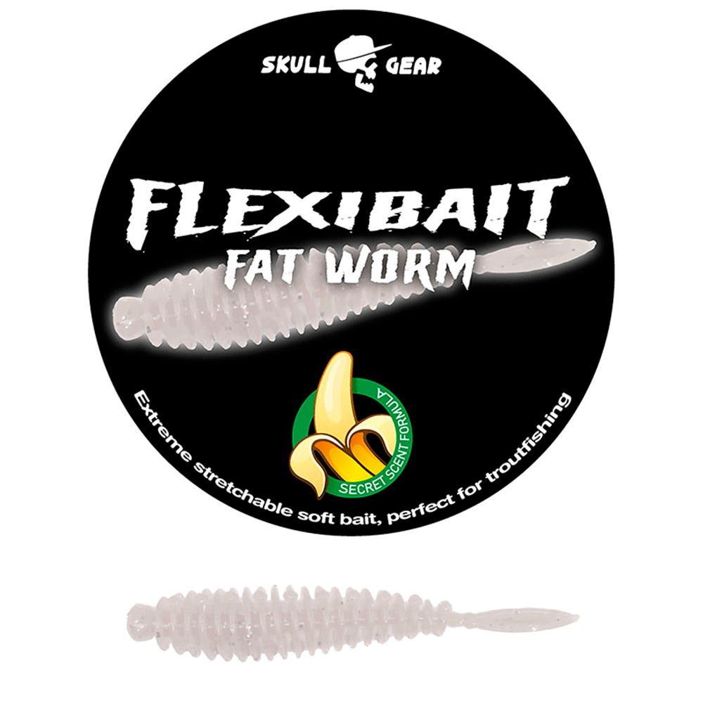 Skull Gear Flexibait Fat Worm Banana White Gummidyr