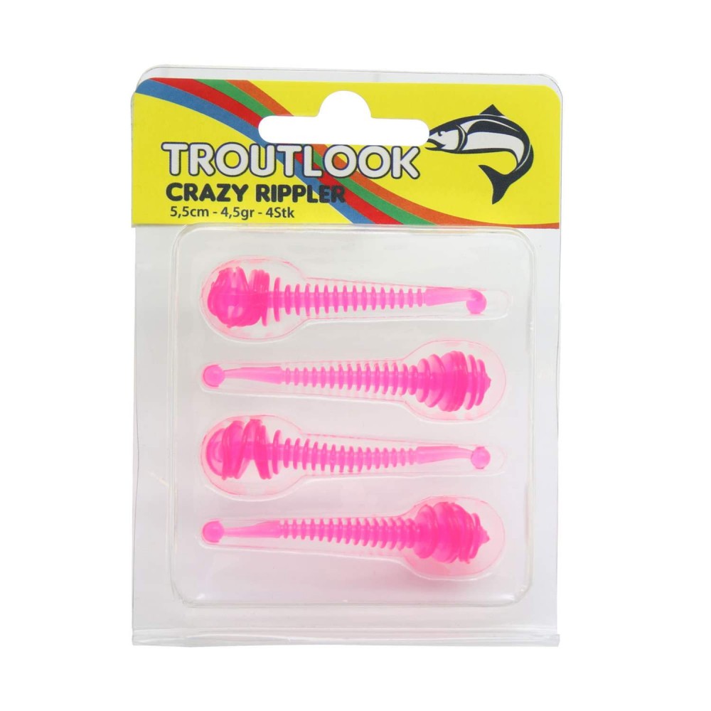 Troutlook Crazy Rippler Pink Gummidyr