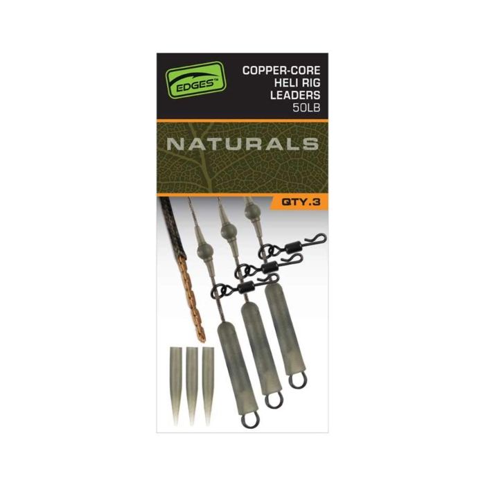 Fox Edges Naturals Copper-core Heli Rig Leaders X3