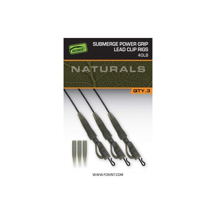 Fox Edges Naturals Submerge Power Grip Lead Clip Rigs 40lb