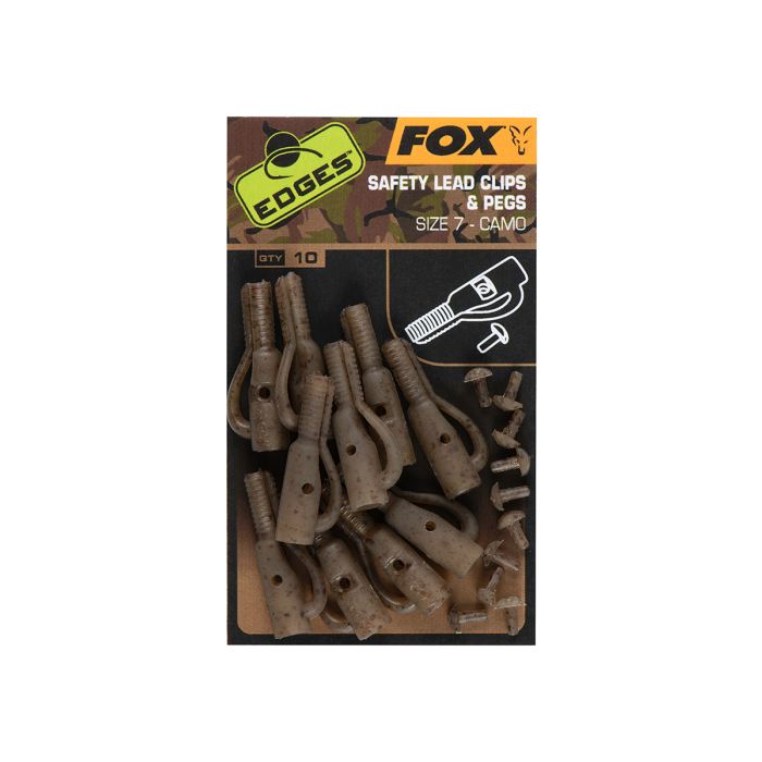 Fox Edges Safety Lead Clips   Pegs Size   Camo