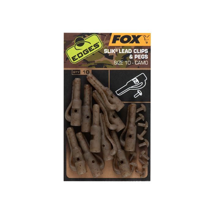 Fox Edges Slik Lead Clips   Pegs Size 10 Camo