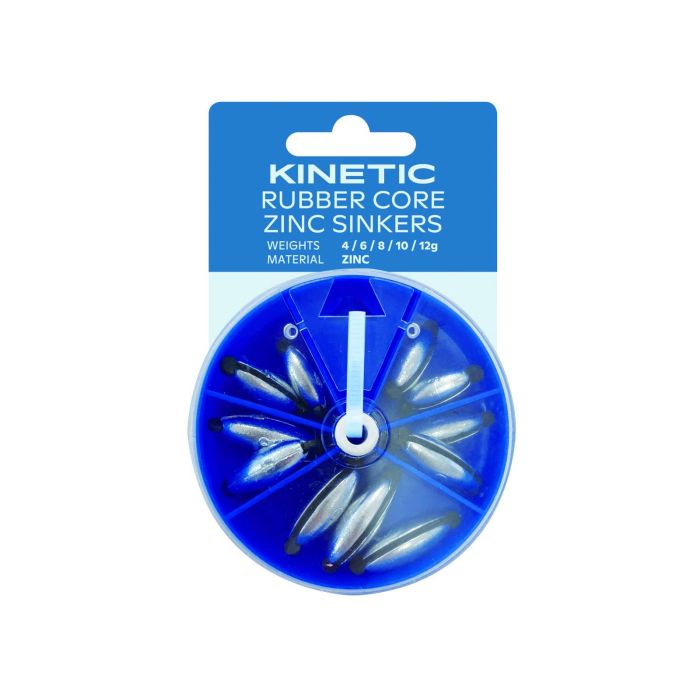 Kinetic Rubber Core Zinc Sinkers Assortment
