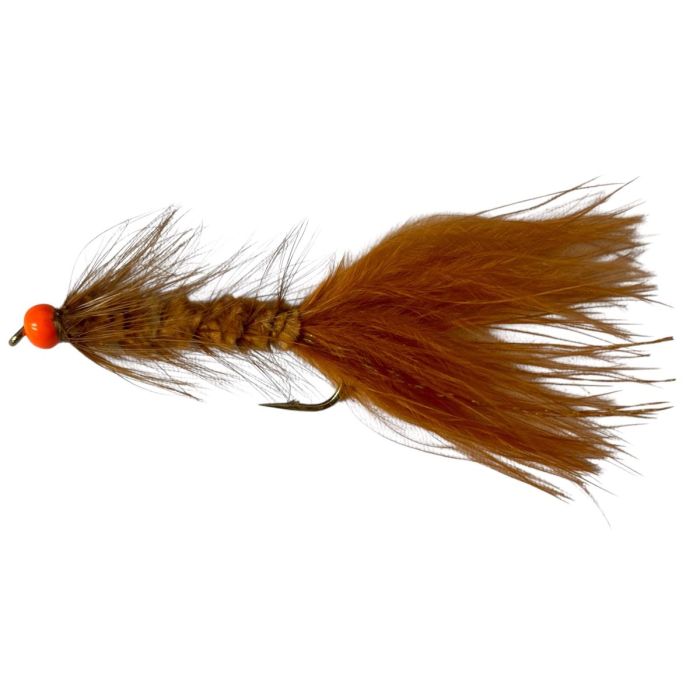 Fishmadman Woolly Bugger Brown   Orange Bead Head