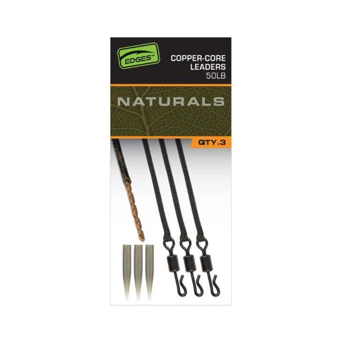Fox Edges Naturals Copper-core Leaders X3